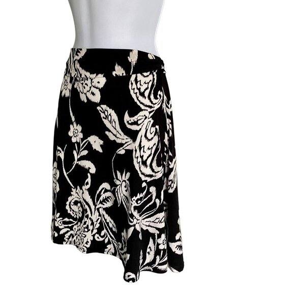 Thyme + Honey Black and White Floral Skirt Women's Medium - Picture 4 of 6